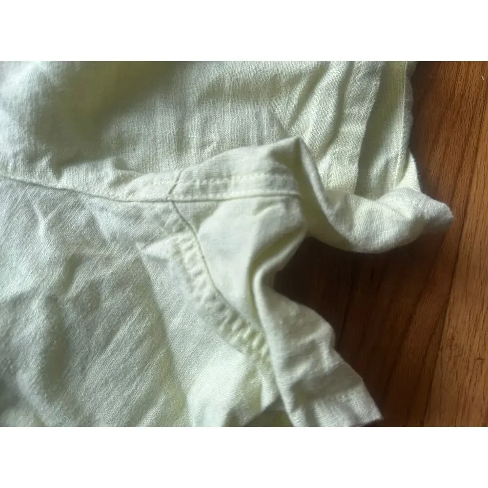 Liz Claiborne Yellow Linen Blend Shorts Petite 10 High Rise Retro Style